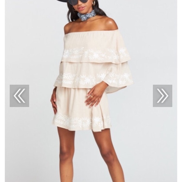 LENORA ROMPER ~ TROPICANA EMBROIDERY TAN XS - Picture 2 of 6